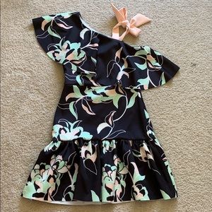 Asos one shoulder bow tie dress